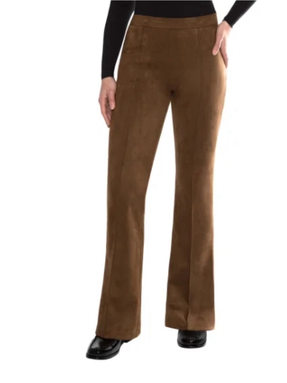Matty M Women’s Bootcut Faux
Suede Pull On Pants Brown Size L